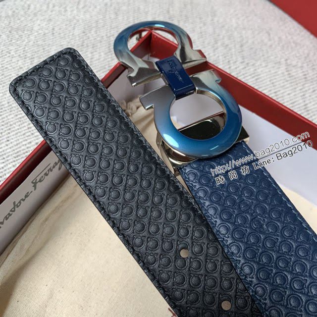 菲拉格慕男士皮帶 Ferragamo雙面牛皮紋理腰帶  jjp2055